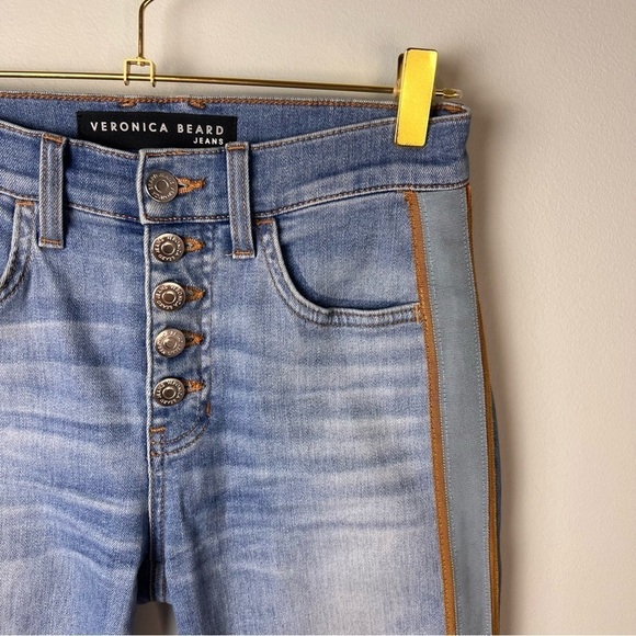 Veronica Beard Carolyn Tuxedo Stripe Baby Bootcut Jeans - Picture 7 of 10